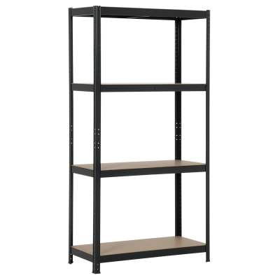 Метален стелаж Carmen CR-1015 - 180х90х40 см, до 175 кг на рафт - черен