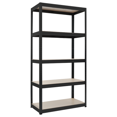 Метален стелаж STAR 180x90x45 см, до 275 кг на рафт - черен