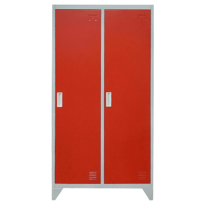 Метален шкаф Carmen CR-1602 KZ - Сив / червен