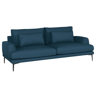 Кожен диван - тройка GRASTEN LUX - син
