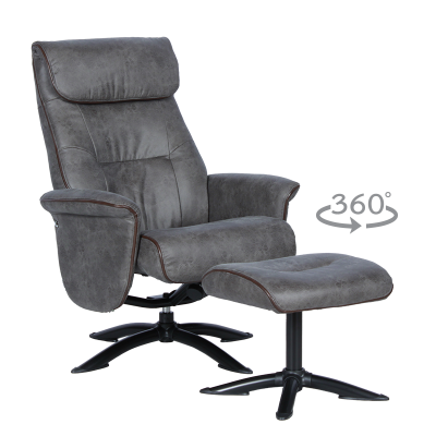 Кресло с табуретка EMA - сиво