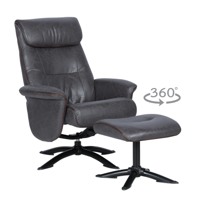 Кресло с табуретка EMA - тъмносиво