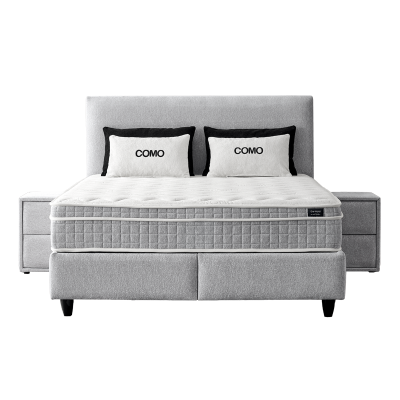 Тапицирана спалня с матрак COMO 160 x 200 - сребърен AN