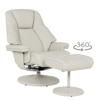 Кресло с табуретка ANA - светлосиво