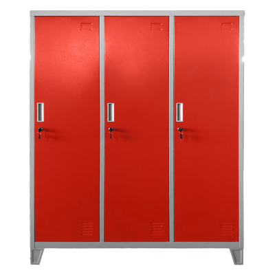 Метален шкаф Carmen CR-1604-3 JZ - сив / червен