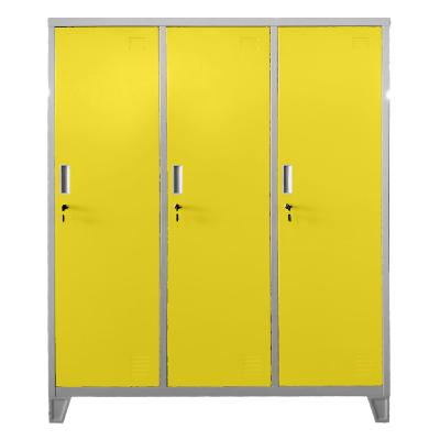 Метален шкаф Carmen CR-1604-3 JZ - сив / жълт