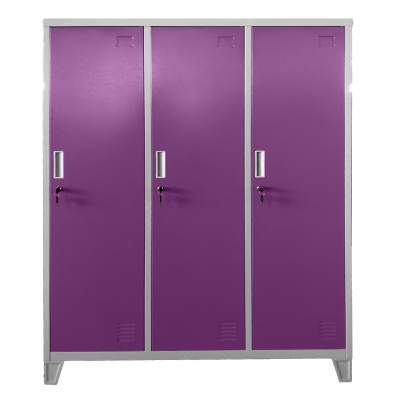 Метален шкаф Carmen CR-1604-3 JZ - сив / светлолилав