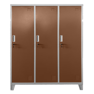 Метален шкаф Carmen CR-1604-3 JZ - сив / светлокафяв