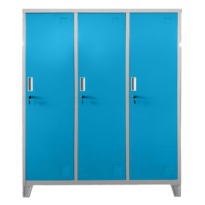 Метален шкаф Carmen CR-1604-3 JZ - сив / светлосин