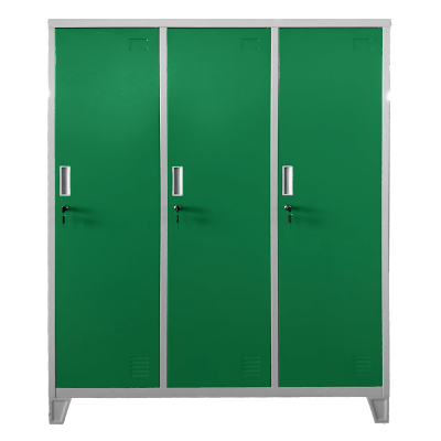 Метален шкаф Carmen CR-1604-3 JZ - сив / тъмнозелен