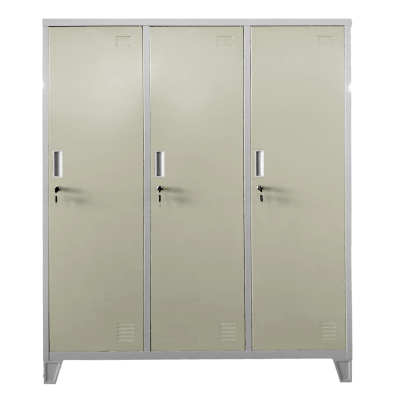 Метален шкаф Carmen CR-1604-3 JZ - сив / бежов