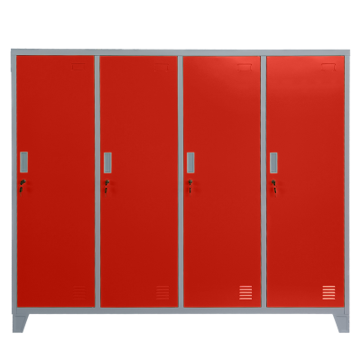 Метален шкаф Carmen CR-1604-4 JZ - сив / червен