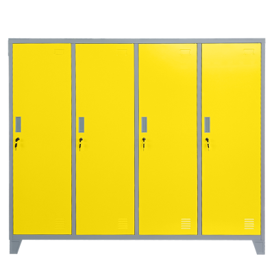 Метален шкаф Carmen CR-1604-4 JZ - сив / жълт