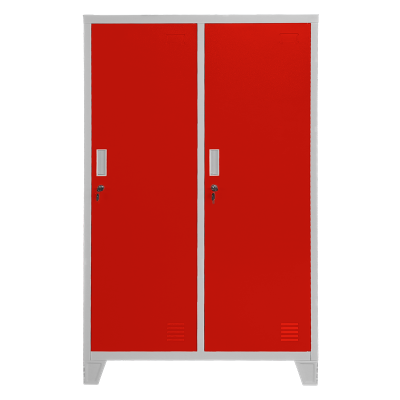 Метален шкаф Carmen CR-1604-2 JZ - Сив / червен