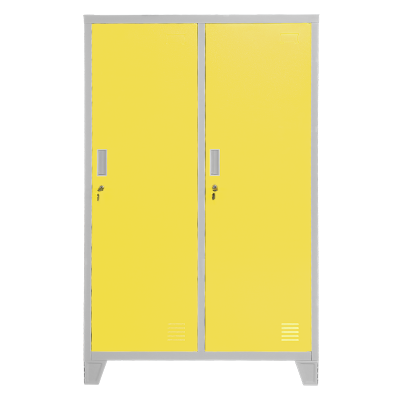 Метален шкаф Carmen CR-1604-2 JZ - Сив / жълт
