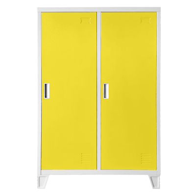 Метален шкаф Carmen CR-1605-2 JZ - сив / жълт