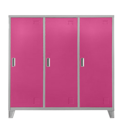 Метален шкаф Carmen CR-1605-3 JZ - сив / розов