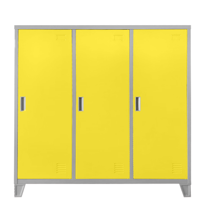 Метален шкаф Carmen CR-1605-3 JZ - сив / жълт