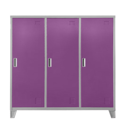 Метален шкаф Carmen CR-1605-3 JZ - сив / светлолилав