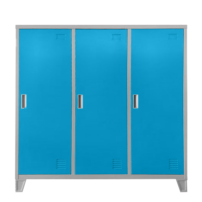 Метален шкаф Carmen CR-1605-3 JZ - сив / светлосин