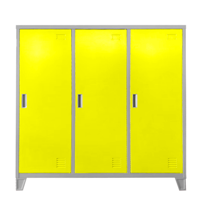 Метален шкаф Carmen CR-1605-3 JZ - сив / патешко жълт