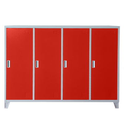 Метален шкаф Carmen CR-1605-4 JZ - Сив / червен