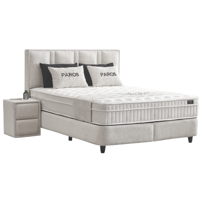Тапицирана спалня с матрак PAROS 180 х 200 - крем AN