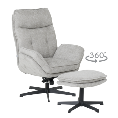 Кресло с табуретка ANDREA - светлосиво