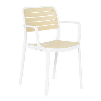 Пластмасов градински стол TEMARA - жълт - бял