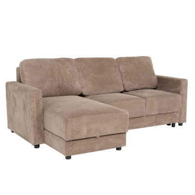 Ъглов разтегален диван BUMBA - кафяв Е40