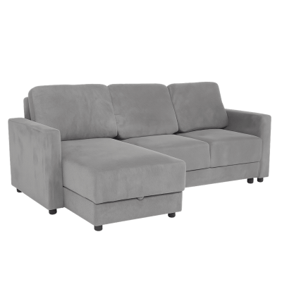 Ъглов разтегален диван BUMBA - сив Е13