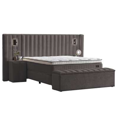 Тапицирана спалня с матрак FLORIDA 180 х 200 - сив 29