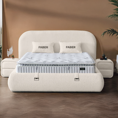 Тапицирана спалня с матрак FABER 160 х 200 - шампанско 01