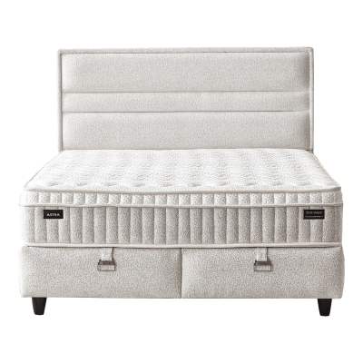 Тапицирана спалня с матрак ASTRA 180 x 200 - перла SY