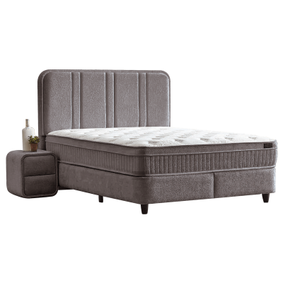 Тапицирана спалня с матрак HUGO 160 x 200 - сив 29