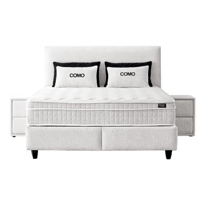 Тапицирана спалня с матрак COMO 160 x 200 - слонова кост AN