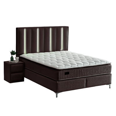 Тапицирана спалня с матрак MINI MOONLIGHT 160 х 200 - тъмнокафяв 680