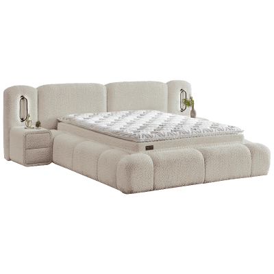 Тапицирана спалня с матрак BUMBY LUX 160 x 200 - перла SY