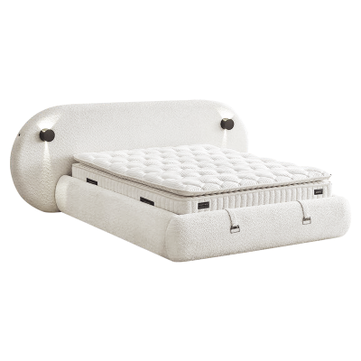 Тапицирана спалня с матрак LUMERA 160 х 200 - шампанско 318