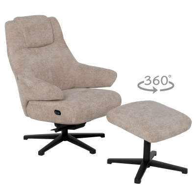 Електрическо масажно кресло с табуретка SINES - крем