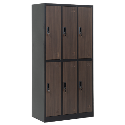 Метален шкаф Carmen CR-1243 J - черен-орех