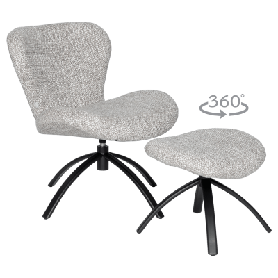 Кресло с табуретка HAMS - сиво