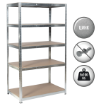 Метален стелаж Carmen CR-1013 - 180x90x30 см, до 100 кг на рафт - цинк