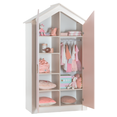 Двукрилен детски гардероб PINK HOUSE