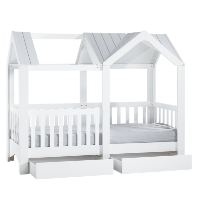 Комплект чекмеджета за детско легло къща Монтесори MIAMI 100 x 200 - бял