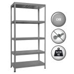 Метален стелаж HARD 180x100x40 см, до 130 кг на рафт - сив