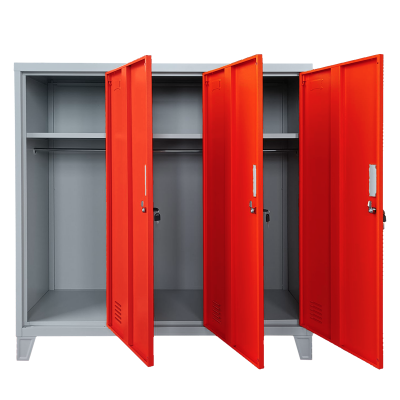 Метален шкаф Carmen CR-1603 E JZ - сив-червен