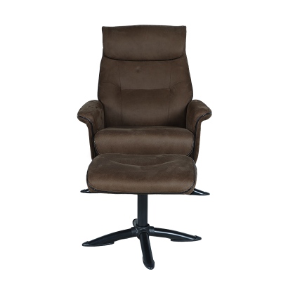 Кресло с табуретка EMA - кафяво