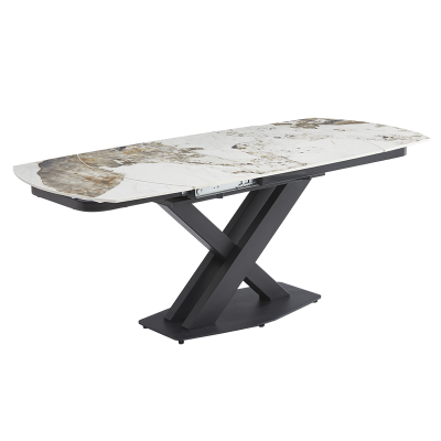 Разтегателна трапезна маса DIGORA L NEW - сив / бяло