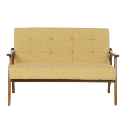 Двуместно канапе PABLO - орех / жълто